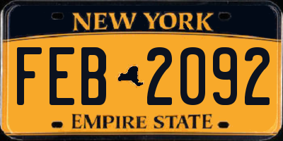 NY license plate FEB2092