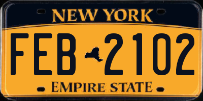 NY license plate FEB2102