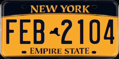 NY license plate FEB2104