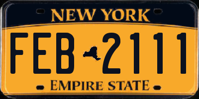 NY license plate FEB2111