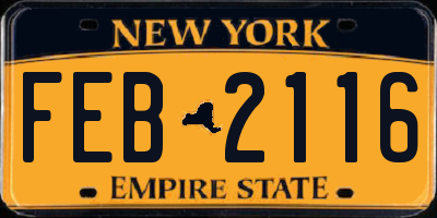 NY license plate FEB2116