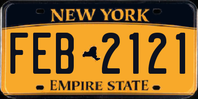 NY license plate FEB2121