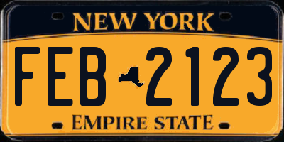 NY license plate FEB2123
