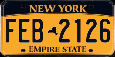 NY license plate FEB2126