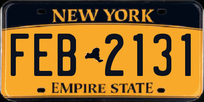 NY license plate FEB2131