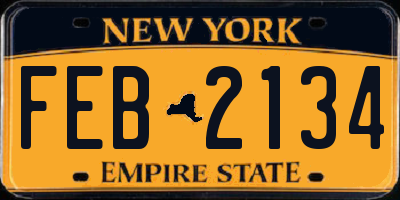 NY license plate FEB2134