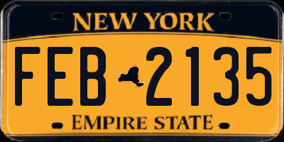 NY license plate FEB2135