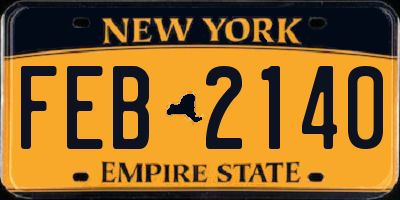 NY license plate FEB2140