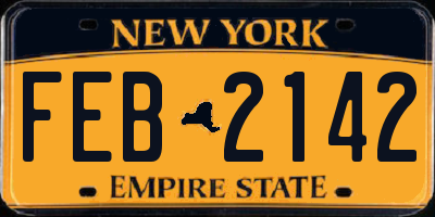 NY license plate FEB2142