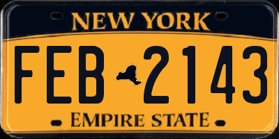 NY license plate FEB2143