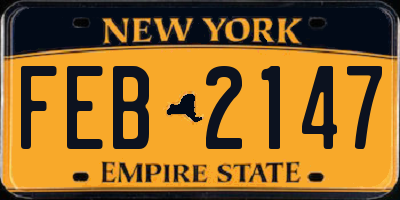 NY license plate FEB2147