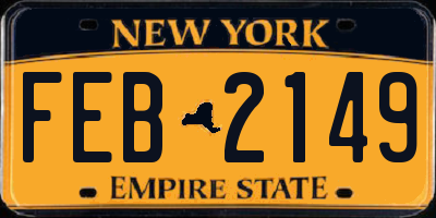 NY license plate FEB2149