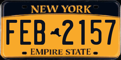 NY license plate FEB2157