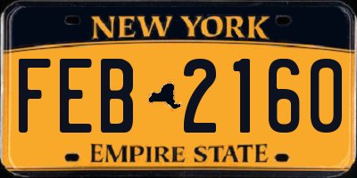 NY license plate FEB2160
