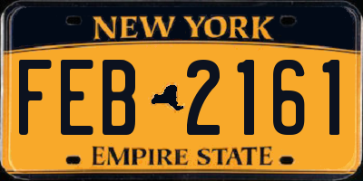 NY license plate FEB2161