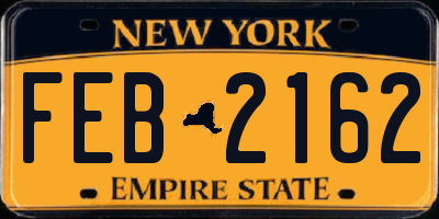 NY license plate FEB2162