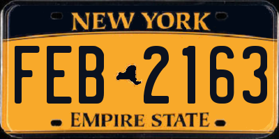NY license plate FEB2163