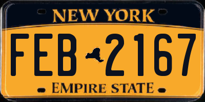 NY license plate FEB2167