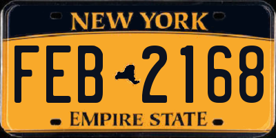 NY license plate FEB2168