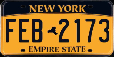 NY license plate FEB2173
