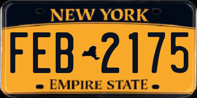NY license plate FEB2175