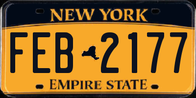 NY license plate FEB2177