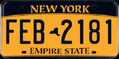 NY license plate FEB2181