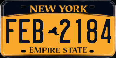 NY license plate FEB2184