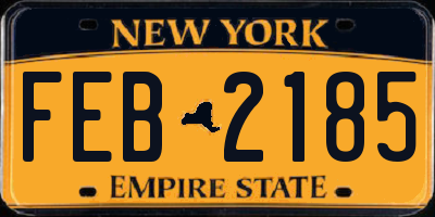 NY license plate FEB2185