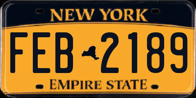 NY license plate FEB2189