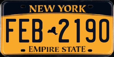 NY license plate FEB2190