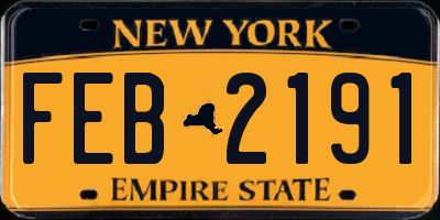 NY license plate FEB2191
