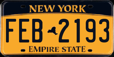 NY license plate FEB2193