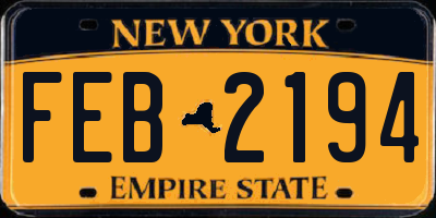 NY license plate FEB2194