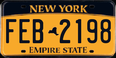 NY license plate FEB2198
