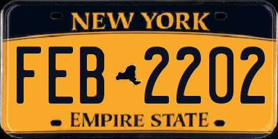 NY license plate FEB2202