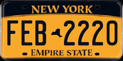 NY license plate FEB2220