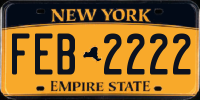NY license plate FEB2222