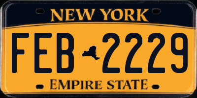 NY license plate FEB2229