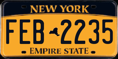 NY license plate FEB2235