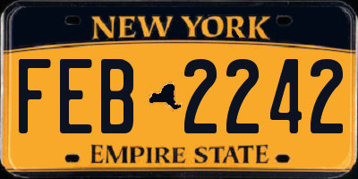 NY license plate FEB2242