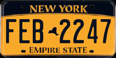 NY license plate FEB2247