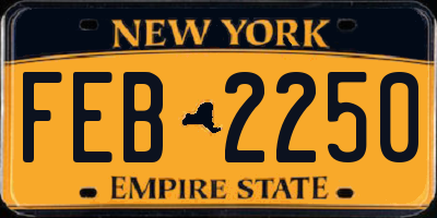NY license plate FEB2250