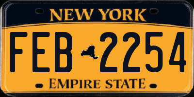 NY license plate FEB2254