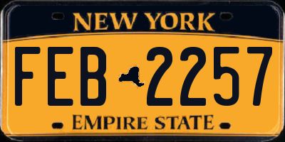 NY license plate FEB2257