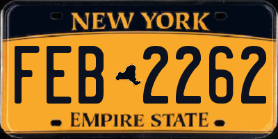 NY license plate FEB2262