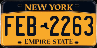 NY license plate FEB2263