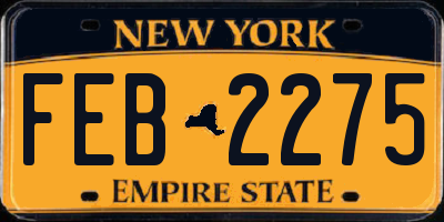 NY license plate FEB2275