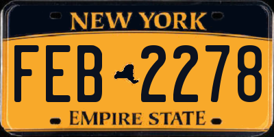 NY license plate FEB2278