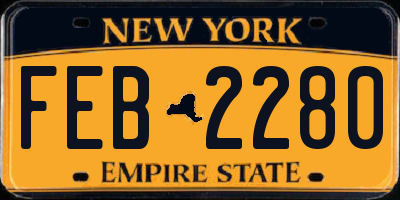 NY license plate FEB2280
